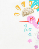 T-shirt blanc pour fille avec colibri tropical et paillettes