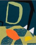 T-shirt vert à manches longues pour garçon avec imprimé animal et détails géométriques