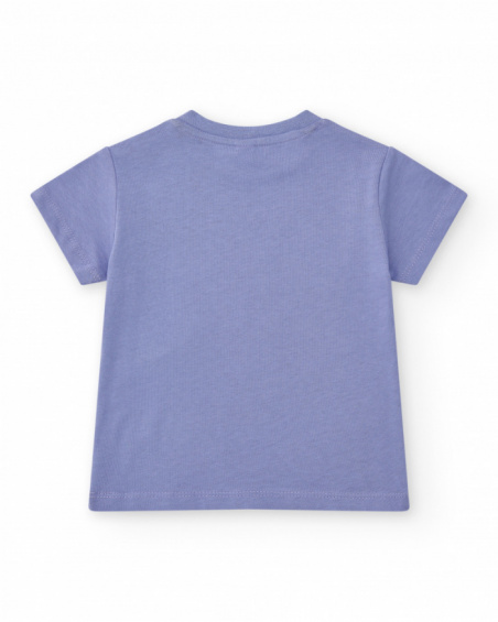 T-shirt lilas pour garçon avec dinosaure et texte "This is my wild side"