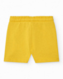 Bermuda jaune pour garçon avec cordon ajustable et poches Bermuda jaune pour garçon avec cordon ajustable et poches