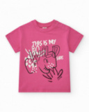 T-shirt rose pour fille avec phrase "THIS IS MY WILD SIDE"