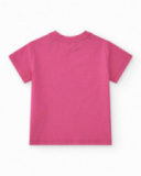 T-shirt rose pour fille avec phrase "THIS IS MY WILD SIDE"