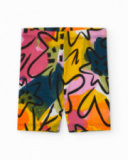 Leggings cyclistes multicolores pour fille avec imprimé abstrait