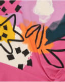 T-shirt rose pour fille avec étoiles et formes géométriques