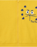 Sweat en polaire jaune pour garçon avec col rond et finitions côtelées