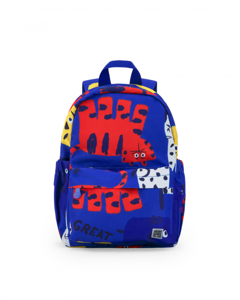 Sac à dos bleu pour garçon avec imprimé et bretelles ajustables