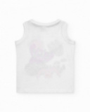 T-shirt sans manches blanc pour garçon avec imprimé coloré