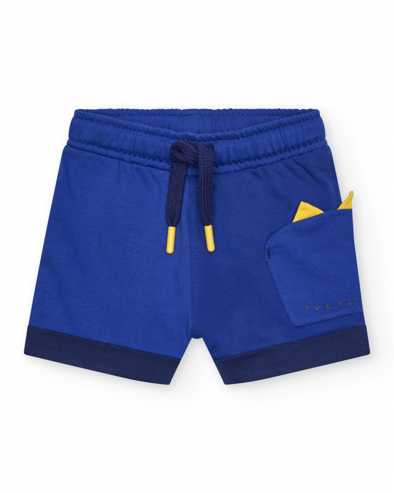 Bermuda bleue pour garçon avec cordon jaune