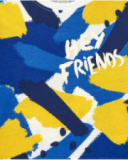 T-shirt bleu et jaune pour garçon avec boutons au col