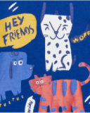 T-shirt bleu pour garçon avec animaux et fermeture à l’épaule