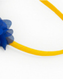 Diadème rigide jaune pour fille avec fleurs bleues et blanches