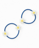 Pack de chouchous bleus pour fille avec fleurs blanches et jaunes