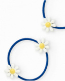 Pack de chouchous bleus pour fille avec fleurs blanches et jaunes