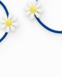 Pack de chouchous bleus pour fille avec fleurs blanches et jaunes