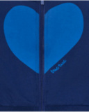 Veste en polaire bleue pour fille avec cœur sur la poitrine et fermeture éclair