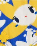 Maillot de bain jaune pour fille avec fleurs et détails 3D