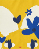 T-shirt jaune pour fille avec fleurs et manches ouvertes