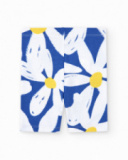 Legging cycliste blanc pour fille avec fleurs bleues et jaunes