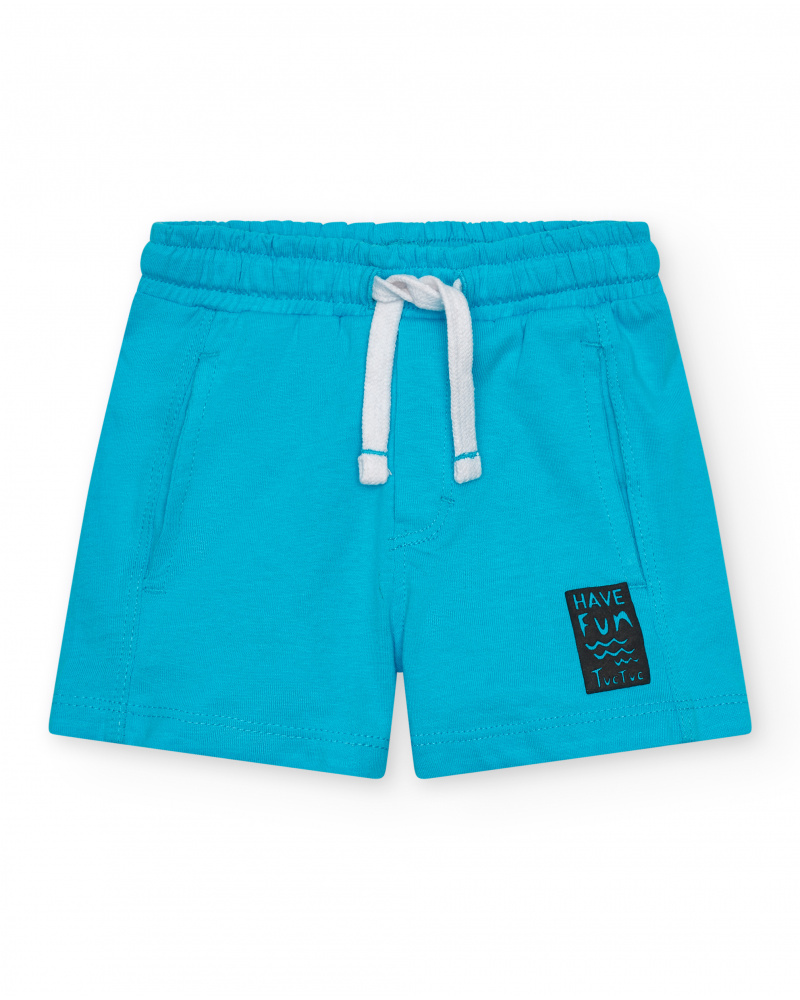 Bermuda bleue pour garçon avec taille élastique
