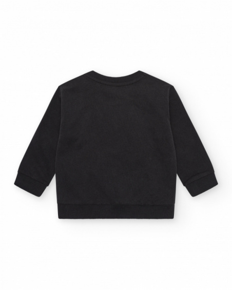 Sweat noir pour garçon avec skate et phrases Sweat noir pour garçon avec skate et phrases