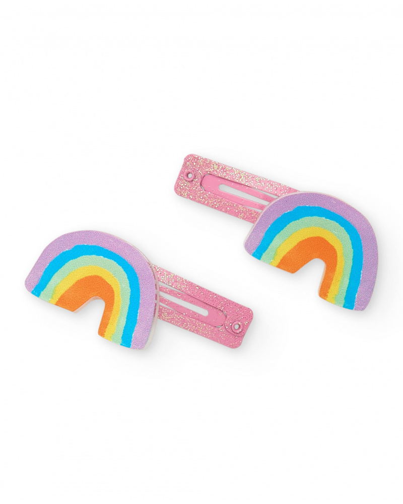 Pack de barrettes pour fille avec arc-en-ciel et paillettes