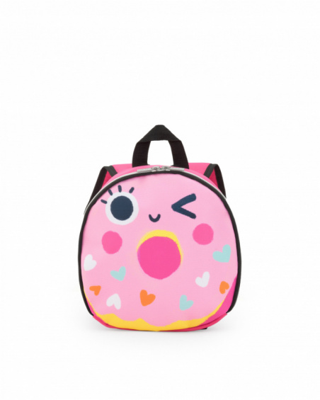 Sac à dos rose pour fille avec donut et cœurs Sac à dos rose pour fille avec donut et cœurs