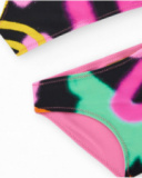 Bikini rose pour fille avec arc-en-ciel et bretelles croisées