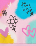 Sweat multicolore pour fille avec phrases et dessins créatifs