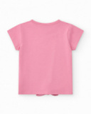 Ensemble pour fille avec t-shirt rose de glace et leggings courts multicolores