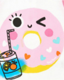 T-shirt sans manches blanc pour fille avec bordures roses et boutons arrière