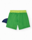 Bermuda de bain verte pour garçon avec requin et nageoire Bermuda de bain verte pour garçon avec requin et nageoire