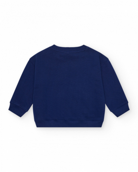 Sweat bleu marine pour garçon avec nageoires 3D Sweat bleu marine pour garçon avec nageoires 3D