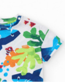 T-shirt blanc pour garçon avec poissons et plantes marines