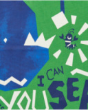 T-shirt vert pour garçon avec requin et formes géométriques