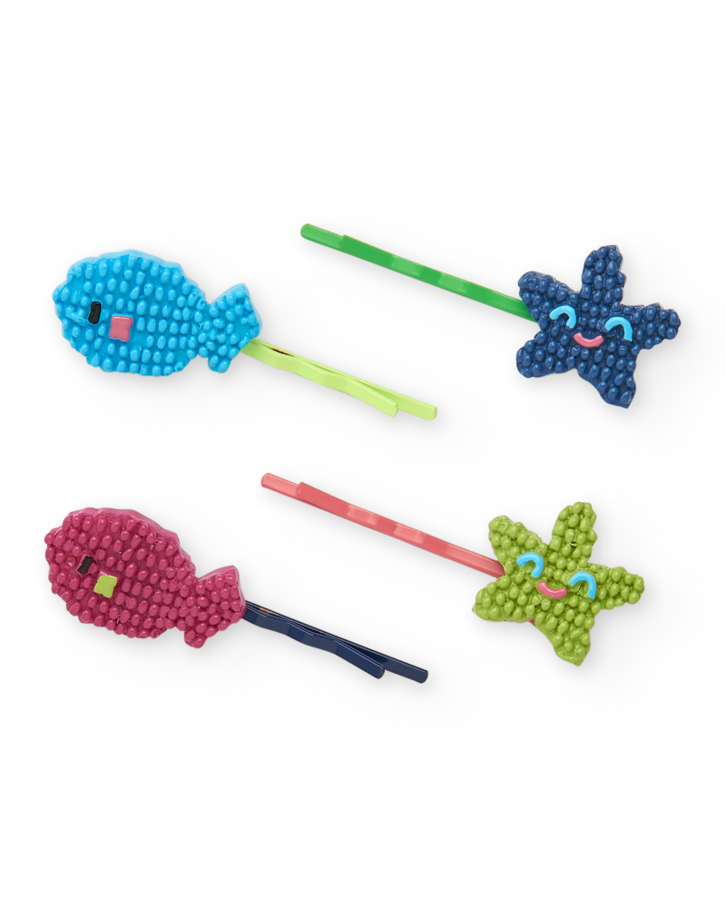 Pack de barrettes pour fille avec poissons colorés