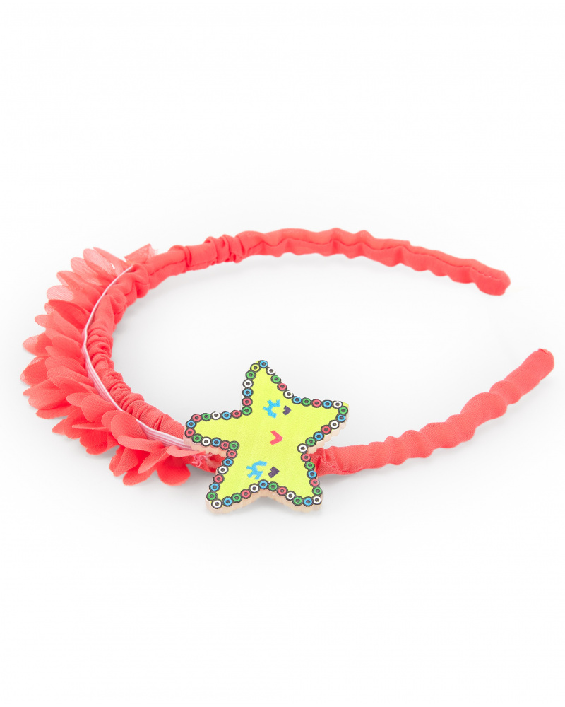 Diadème rigide rose pour fille avec étoile de mer