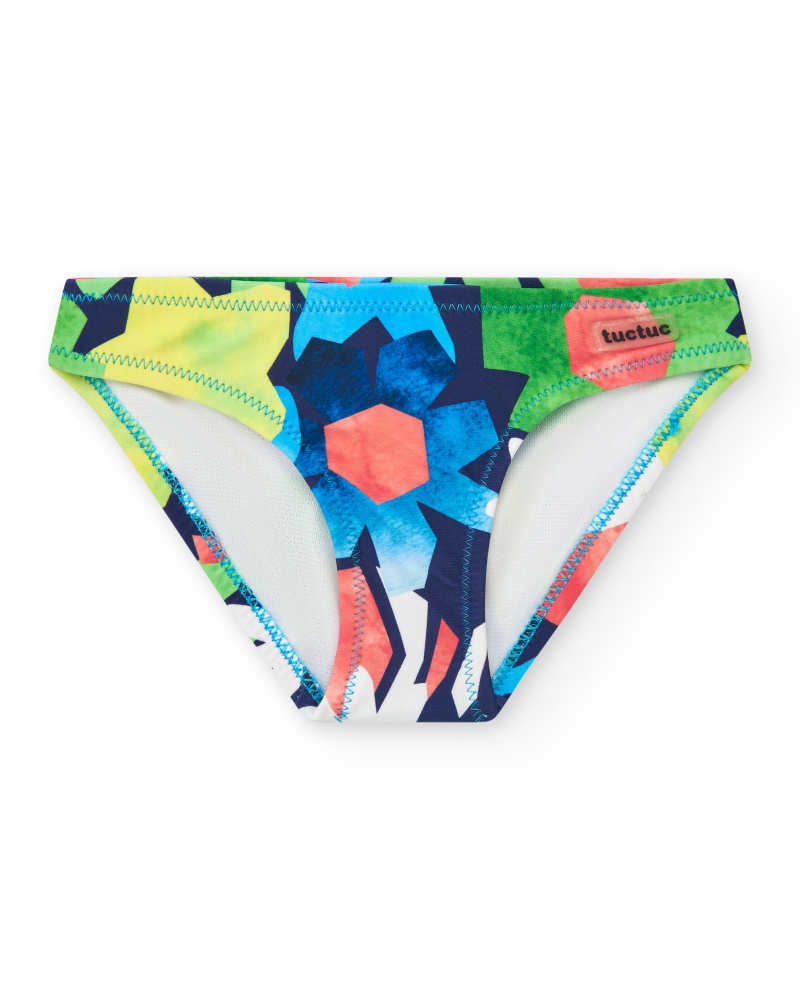 Culotte de bain verte, bleue et rouge pour fille
