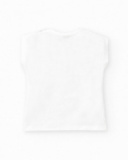 T-shirt blanc pour fille avec imprimé marin et phrase "Sea Colors"