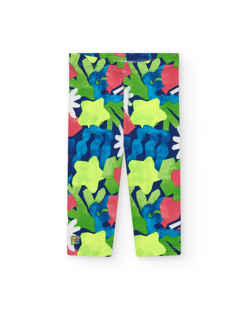 Legging pour fille avec imprimé vibrant et taille élastique