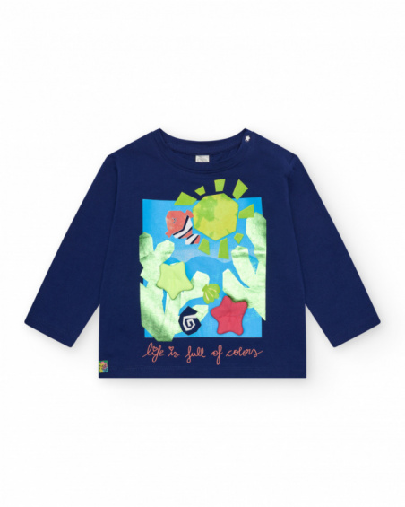 T-shirt bleu marine pour fille avec design marin T-shirt bleu marine pour fille avec design marin