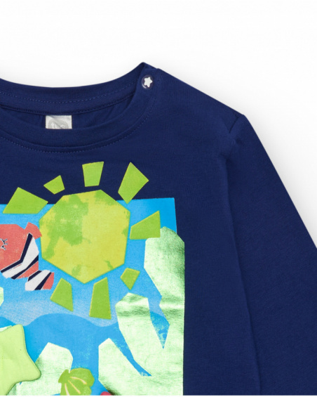 T-shirt bleu marine pour fille avec design marin T-shirt bleu marine pour fille avec design marin