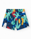 Bermuda de bain bleu marine pour garçon avec imprimé et taille ajustable