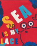 T-shirt en tricot rouge pour garçon avec imprimé de crabe