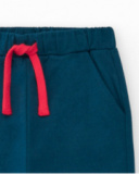 Pantalon en polaire bleu marine pour garçon avec poignets rayés Pantalon en polaire bleu marine pour garçon avec poignets rayés