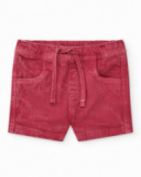 Bermuda rouge pour garçon avec effet délavé et taille ajustable