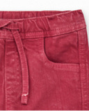 Bermuda rouge pour garçon avec effet délavé et taille ajustable