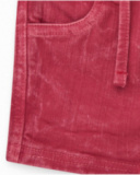 Bermuda rouge pour garçon avec effet délavé et taille ajustable