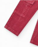 Pantalon en toile rouge pour garçon avec effet délavé et poches