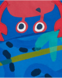 T-shirt bleu pour garçon avec imprimé de crabe et boutons à l’épaule