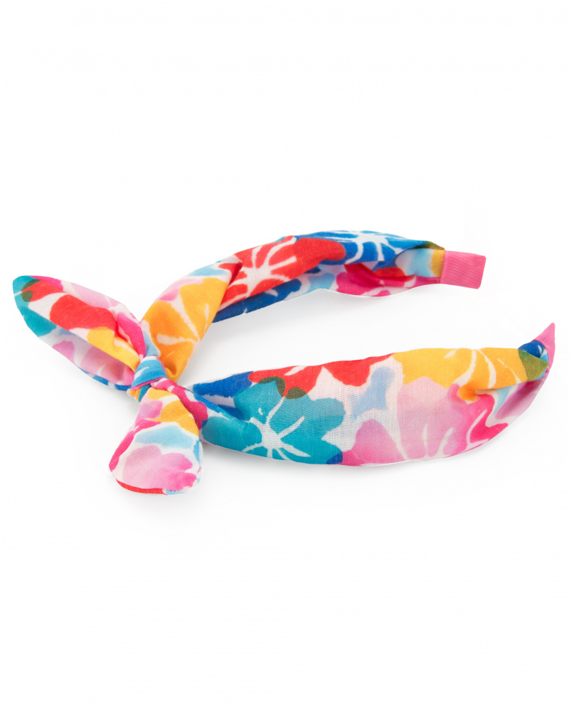 Diadème pour fille avec imprimé floral et nœud